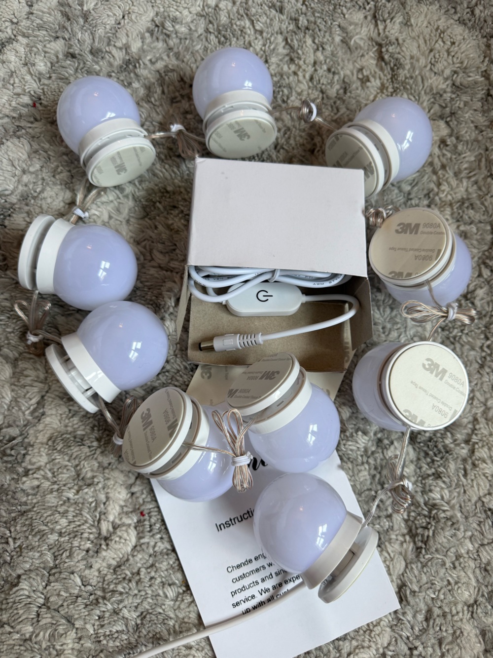 White LED Vanity String Lights - Picture 3 of 5